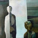 Zwei Einsame, 1986, Öl auf Leinwand, 50 x 40 cm ,Inv.Nr. B07-259