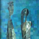 Badendes Paar, 1956 Öl auf Hartfaser, 84 x 50 cm, Inv.Nr. B01-276