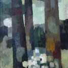 Bäume vor dem Fenster, 1965, Öl auf Leinwand, 100 x 50 cm, Inv. Nr. B01-371