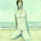 Hockende am Meer, 1984, Öl auf Leinwand, 22,5 x 16, Inv. Nr. M-0439