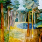 Kiefern an einem Walssee, 2001, Öl auf Leinwand, 60 x 80 cm, Inv.Nr. B06-216