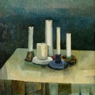 Kerzen auf dem Tisch, 1987, Öl auf Leinwand, 50 x 40, Inv. Nr. B07-388