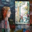 Frau in dämmrigem Zimmer, 1987, Öl auf Leinwand, 50 x 40 cm ,Inv.Nr. B07-265